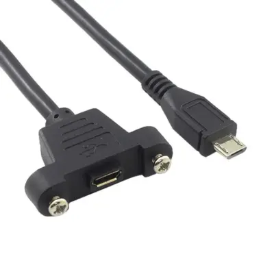 Cable Alargador Micro Usb 30cm Macho Hembra Montaje Panel Extensor