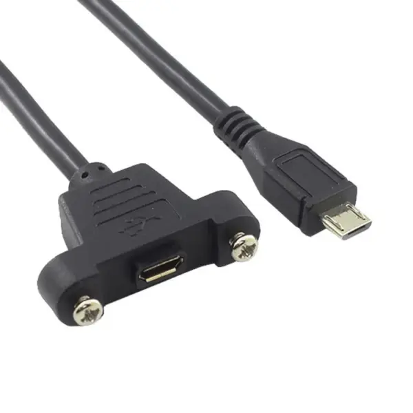 Cable Alargador Micro Usb 30cm Macho Hembra Montaje Panel Extensor