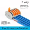 2x Conector Rapido 5 Terminales 32a 4mm 4000v 250v Pines Palanca Wago Pct-215 - Imagen 4