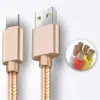 CABLE USB-C ALUMINIO TRENZADO MÓVIL TABLET TIPO C 1m ORO NYLON - Imagen 2