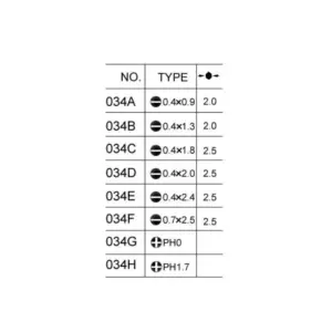 Destornillador PLANO ceramica YR-034B 0.4 x 1.3