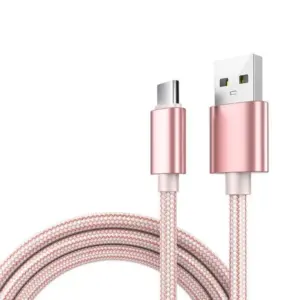 Cable Usb-c Aluminio Trenzado MÓvil Tablet Tipo C 1m Rosa Nylon