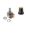 POTENCIOMETRO LINEAL DOBLE B500K OHM 0,5W 15MM 6 PIN + PERILLA AMARILLA