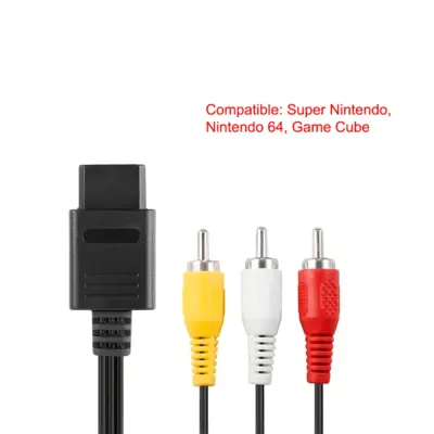CABLE DE VIDEO Y AUDIO AV RCA PARA SUPER NINTENDO, NINTENDO 64, GAME CUBE - Imagen 4
