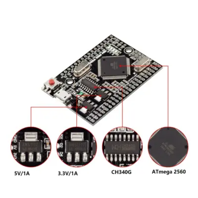 Mega2560 Pro ATmega2560-16AU USB CH340G Placa de desarrollo electrónico inteligente - Imagen 3