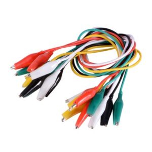 Pack 10 Cables Con Pinzas Cocodrilo 50cm Colores