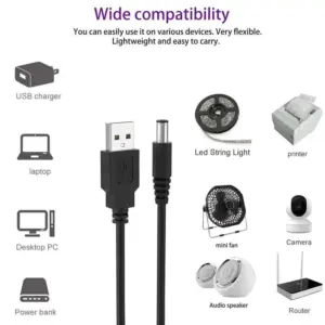 Cable De Alimentación Usb 2.0 Macho A Dc 5.5 * 2.1mm