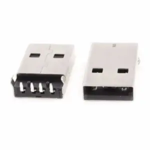 2x Conector Usb Macho Tipo A 90º Pcb Socket