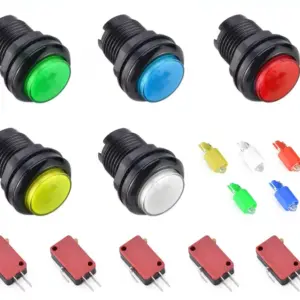 Pulsador Diy Arcade Jamma Recreativa Con Led Boton Pushbutton Iluminado Color A Elegir
