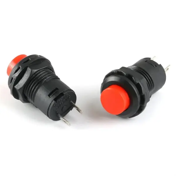 2x Pulsador Rojo Redondo 12mm Empotrable Boton On Off 2 Posiciones - Imagen 2