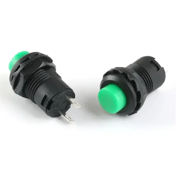 2x Interruptor Verde Redondo 12mm Empotrable Boton On Off - Imagen 2