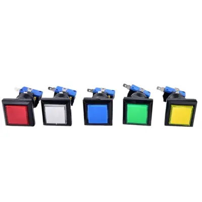 Pulsador Cuadrado Diy Arcade Jamma Recreativa Boton Led Iluminado