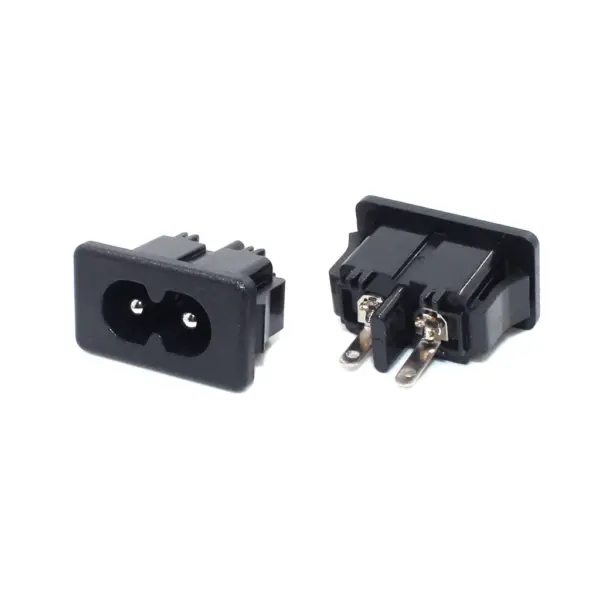 CONECTOR CORRIENTE AC IEC320 C8 CHASIS MACHO 2.5A 250V