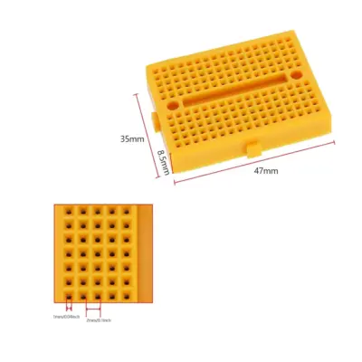 MINI BREADBOARD PROTOBOARD 170 PUNTOS AMARILLO - Imagen 5