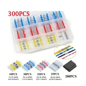 300 pcs Anillo de soldadura sin crimpado tubo termorretráctil Resistente