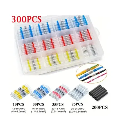 300 pcs Anillo de soldadura sin crimpado tubo termorretráctil Resistente - Imagen 2