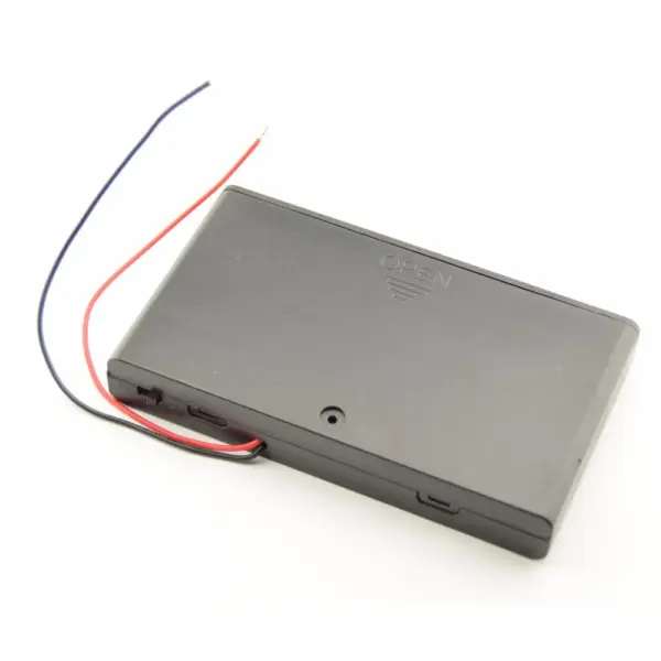 Portapilas 8xAA 12V R6 CON TAPA E INTERRUPTOR - Imagen 2
