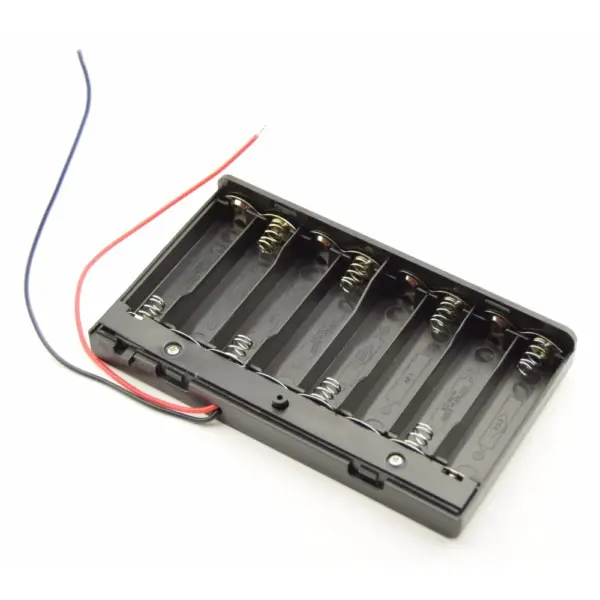 Portapilas 8xAA 12V R6 CON TAPA E INTERRUPTOR - Imagen 3
