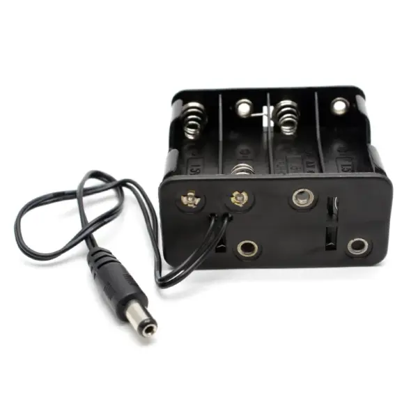 PORTAPILAS 8xAA 12V 4+4 LR06 CON CONECTOR DC - Imagen 2