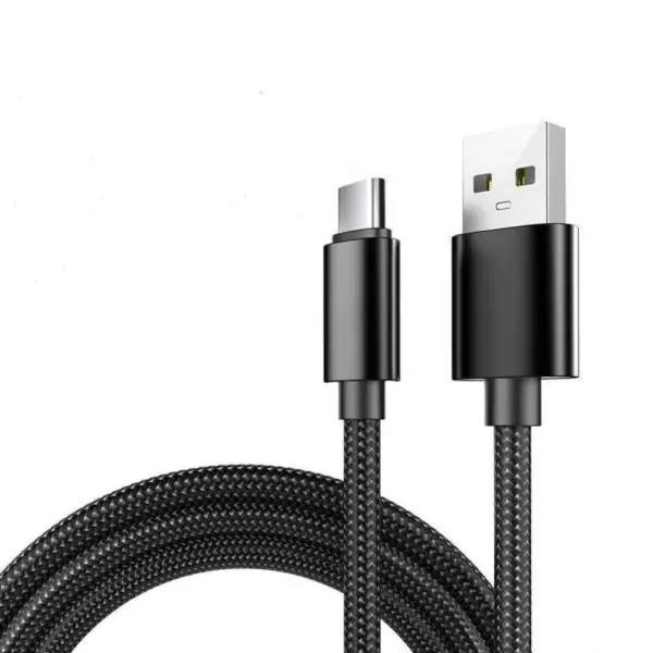 CABLE USB-C ALUMINIO TRENZADO MÓVIL TABLET TIPO C 1M NEGRO NYLON