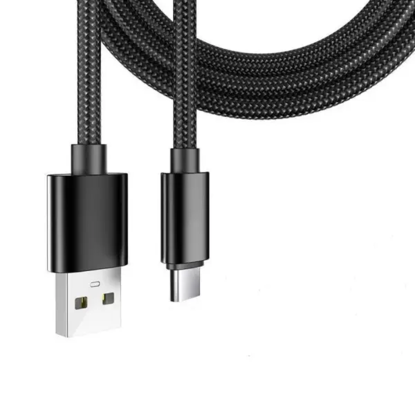CABLE USB-C ALUMINIO TRENZADO MÓVIL TABLET TIPO C 1M NEGRO NYLON - Imagen 3