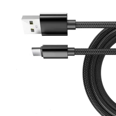 CABLE USB-C ALUMINIO TRENZADO MÓVIL TABLET TIPO C 1M NEGRO NYLON - Imagen 4