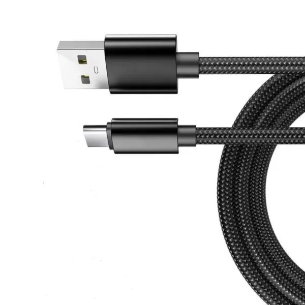 CABLE USB-C ALUMINIO TRENZADO MÓVIL TABLET TIPO C 1M NEGRO NYLON - Imagen 4