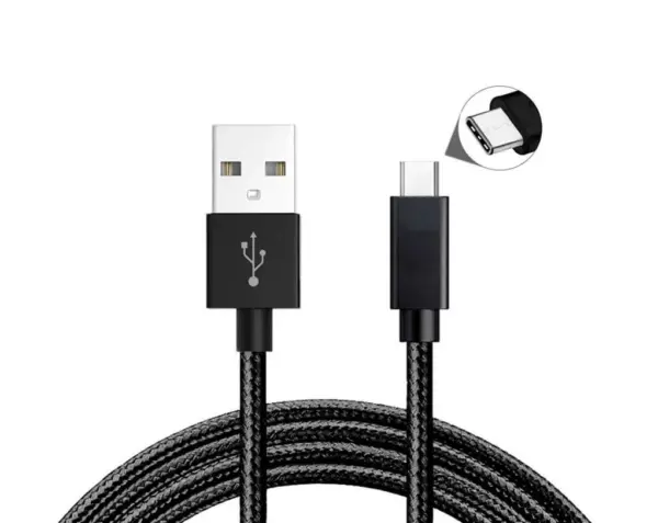 CABLE USB-C ALUMINIO TRENZADO MÓVIL TABLET TIPO C 1M NEGRO NYLON - Imagen 5