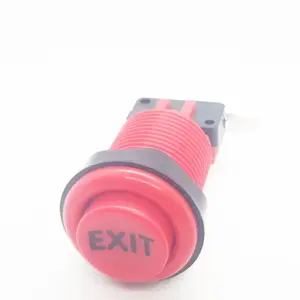 Pulsador Arcade 33mm Rojo EXIT concavo