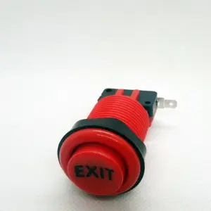 Pulsador Arcade 33mm Rojo EXIT concavo
