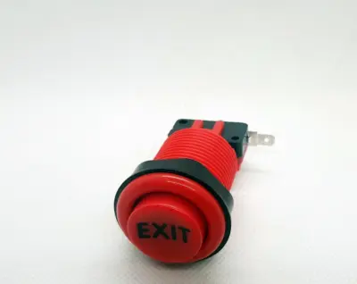 Pulsador Arcade 33mm Rojo EXIT concavo - Imagen 2