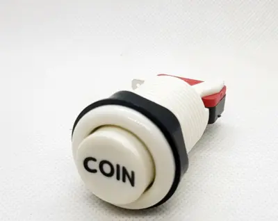 Pulsador Arcade 33mm Blanco COIN concavo - Imagen 2