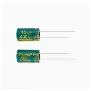 5x CONDENSADOR ELECTROLITICO 15uF 400v 105º C 10×17 MM