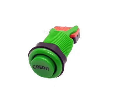 PULSADOR ARCADE 33MM VERDE CREDIT CONCAVO