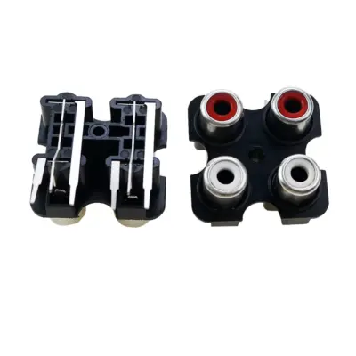 2x Doble conector RCA hembra montaje en panel - Imagen 3