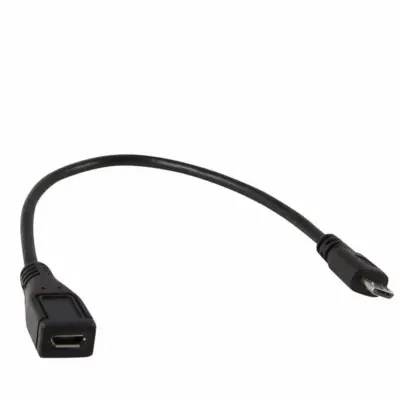 CABLE DE EXTENSION MICRO USB 25 CM MACHO HEMBRA