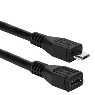 CABLE DE EXTENSION MICRO USB 25 CM MACHO HEMBRA - Imagen 2