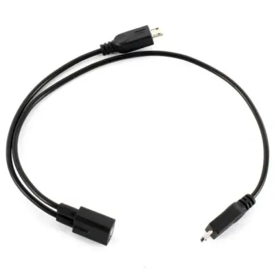CABLE DE EXTENSION ALARGADOR MICRO USB DUPLICADOR EN 'Y' 1-A-2