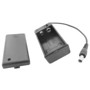 PORTAPILAS PILA 9V 6LR61 6F22 CON INTERRUPTOR Y TAPA DC JACK P032