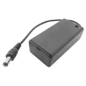 PORTAPILAS PILA 9V 6LR61 6F22 CON INTERRUPTOR Y TAPA DC JACK P032