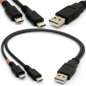 Cable divisor USB 2.0 a Macho doble Micro USB V2.0 25 cm