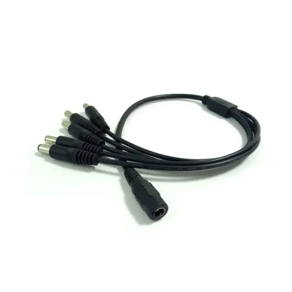 Cable splitter duplicador 5 salidas CCTV camara seguridad 12V - 2.1mm x 5.5mm