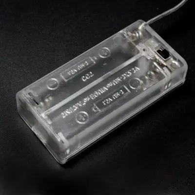 PORTAPILAS 2 PILAS AA LR06 CON INTERRUPTOR Y TAPA TRANSPARENTE - Imagen 3