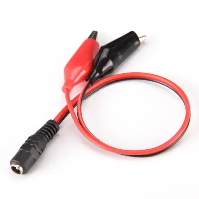Conector Jack de voltaje CC DC hembra 5,5*2,1mm a Cable Clip pinzas cocodrilo - Imagen 3