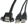 Cable de extension alargador Doble USB 2.0 macho a Doble USB hembra de montaje panel