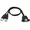 Cable de extension alargador Doble USB 2.0 macho a Doble USB hembra de montaje panel - Imagen 4