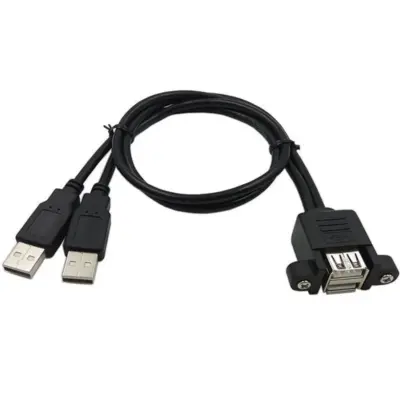 Cable de extension alargador Doble USB 2.0 macho a Doble USB hembra de montaje panel - Imagen 4