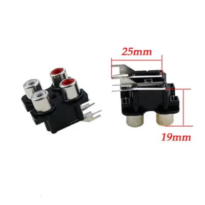 2x Doble conector RCA hembra montaje en panel - Imagen 5
