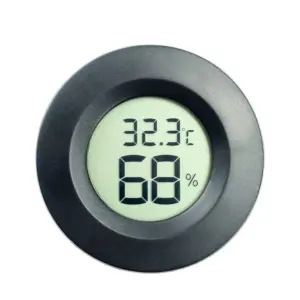 Termometro Digital LCD 2 en 1 Redondo temperatura y humedad Negro