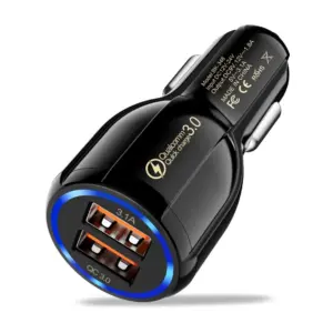 Cargador de movil para coche mechero Carga rapida doble USB 3.1A qualcomm 3.0